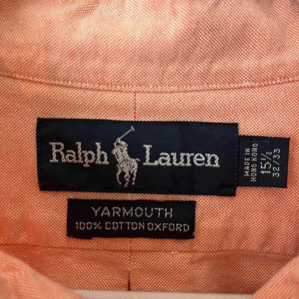 Ralph Lauren Orange Oxford Button Down collegiate coastal preppy vacation resort - Picture 2 of 5